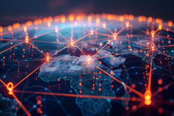 A computer generated image of a map of the world