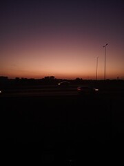 sunset over the river