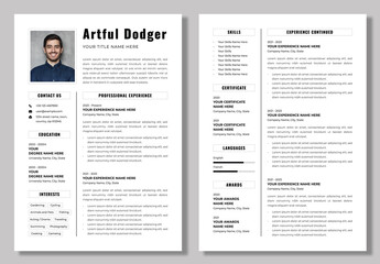 Minimal Resume And Cover Letter Layout