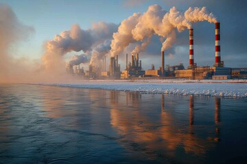 Metallurgical plant with chimneys