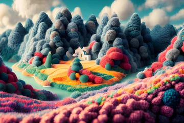 Crédence de cuisine en verre imprimé Montagnes mountain of wool, Generative AI