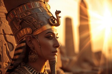 Egypt's Glorious Past Portrait, Unveiling the Rich History, Mysteries, and Artifacts of a Civilization that Echoes Through the Sands of Time - obrazy, fototapety, plakaty
