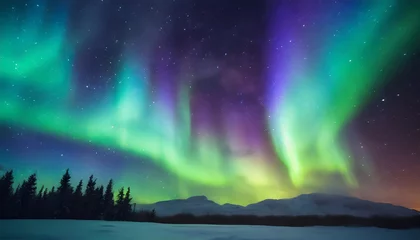 Crédence de cuisine en verre imprimé Aurores boréales aurora borealis over the river