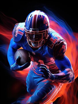 American football: a dynamic collision of strategy, strength, and skill, the essence of gridiron prowess, team unity, and the fervor of a quintessential American sport