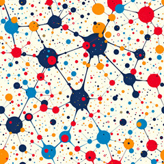 colored neuronal network as a seamless Tile pattern, ai generated