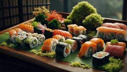 Fotobehang sushi on a plate © Sohaib