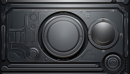 Set of grey silver metallic tech background