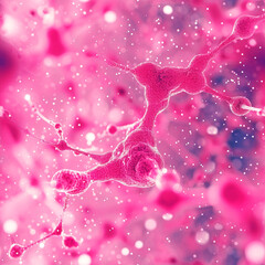 Fototapeta premium pink neuronal network as a seamless Tile pattern, ai generated