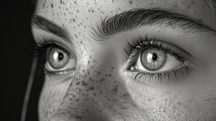 Close Up of Persons Eyes With Freckles