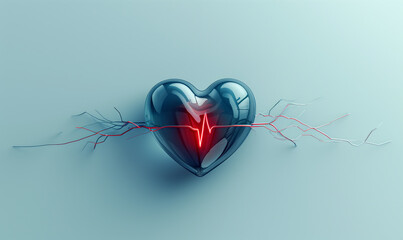 Heartbeat concept with life inside heart