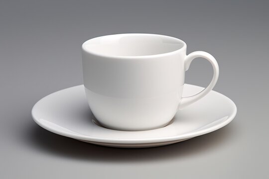 a white cup and saucer