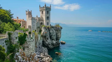 Foto auf Alu-Dibond The castle of Duino and the beauty of the cliffs © Gefer