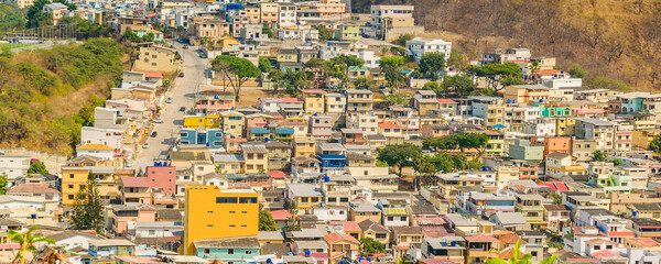 Slums over hill, guayaquil city, ecuador