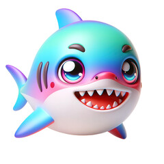 Friendly Cartoon Shark Character with a Big Smile