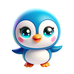 Obraz premium Cute Cartoon Penguin Character with Big Eyes