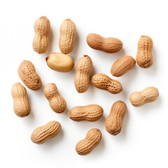 peanuts on white background 