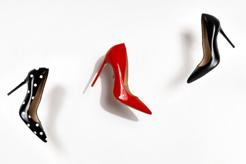 Sexy high heel shoes isolated on white background