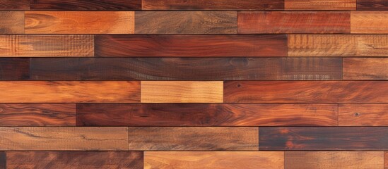 Naklejka premium This close-up shot showcases a wall constructed entirely of wooden planks. The individual planks are visible, showing detailed wood grain patterns and textures.