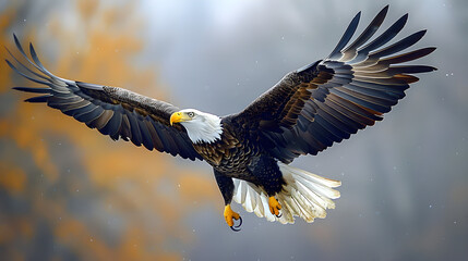 american bald eagle in flight 3d image,
The American Bald Eagle Soaring High 