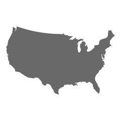 The map of the USA is gray.