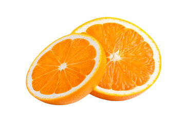 Slice of oranges isolated on transparent background