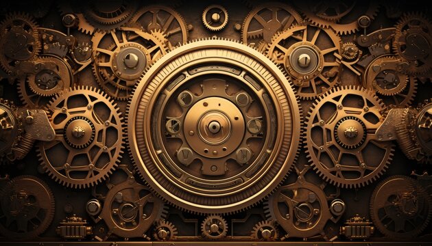 Steampunk background with mechanical gears and cogwheels