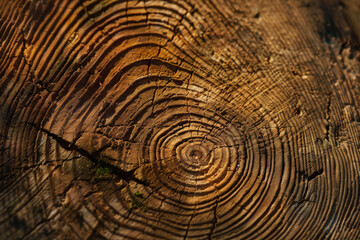Fototapeta premium A close up of a tree stump showing the annual rings