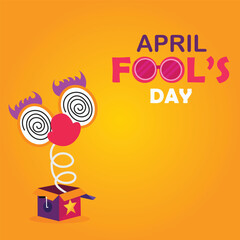 Naklejka premium Vector illustration April Fool Day Editable Post Banner Template