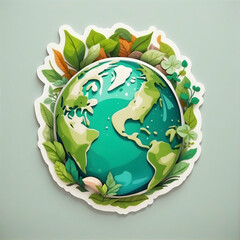 Green globe with leaves. Verdant Harmony. Embracing a Leafy Tapestry on Planet Earth.