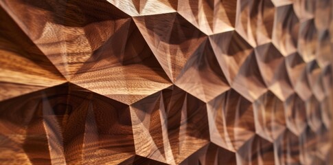 Sculpt a woodworking wall surface structure design with a glossy finish
