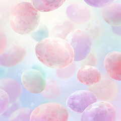 abstract background with bokeh effect and pastel colored eggs