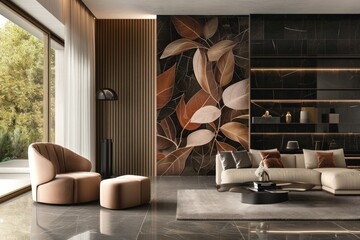 The walls come alive with the bold magnolia leaves, bringing a touch of sophistication to your decor