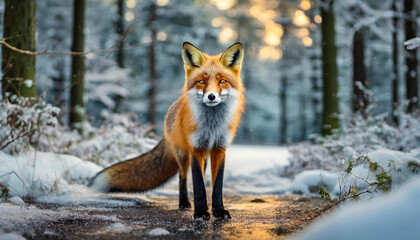 Fototapeta premium red fox vulpes