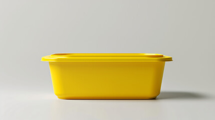 yellow plastic container mock up isolated on white background