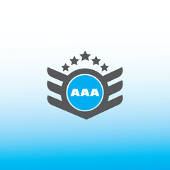 AAA letter logo vector design on blue and white gradient color background. AAA letter logo and icon design
