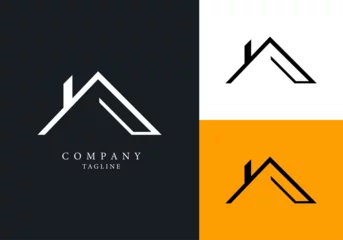 Fotobehang Minimalistic Real Estate logo, home logo, building logo, Logo design, Minimal awesome trendy professional logo design © Creative