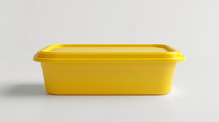 yellow plastic container mock up isolated on white background