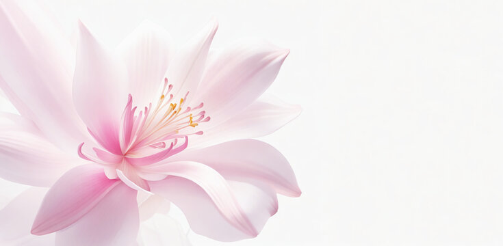 pink lily flower copy space generative ai