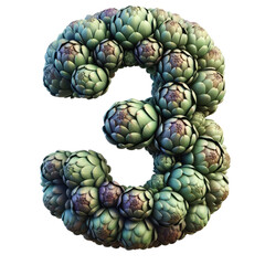 Fototapeta premium Isolated 3D Number on a Clear PNG Canvas Generative AI