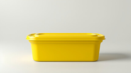 yellow plastic container mock up isolated on white background