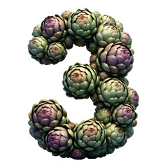 Fototapeta premium Isolated 3D Number on a Clear PNG Canvas Generative AI