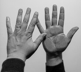 hands of the man