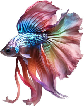 Siam betta fish, Watercolor painting of Siam betta fish.