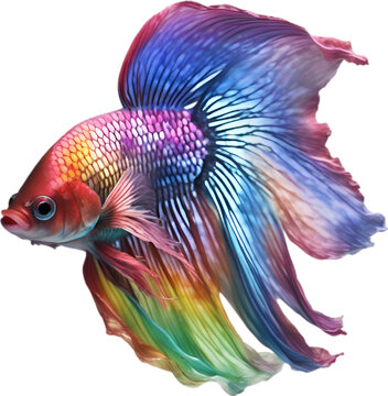 Siam betta fish, Watercolor painting of Siam betta fish.