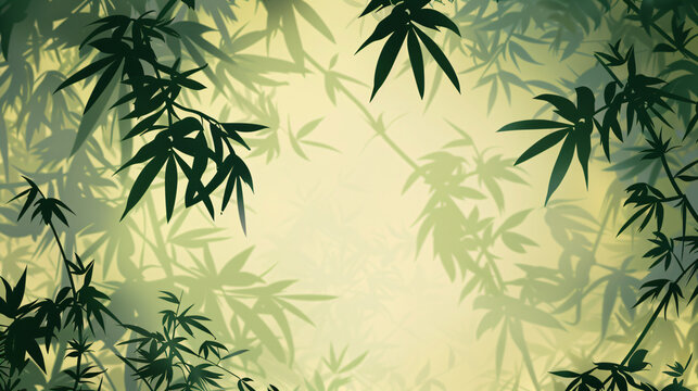 Bamboo leaves tree decorate the garden nature background