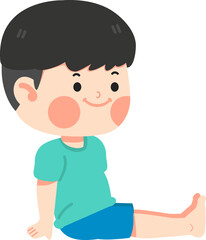 Kid boy meditating practicing yoga