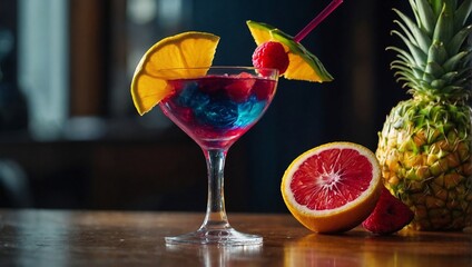 cocktail with lime - obrazy, fototapety, plakaty