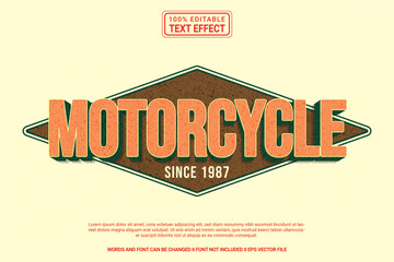 Editable text effect Motorcycle 3d cartoon template style modern premium vector