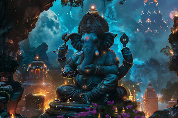 the Indian god Ganesha
 - obrazy, fototapety, plakaty