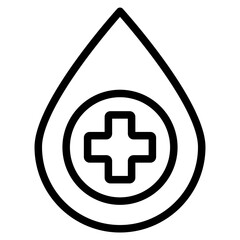 Donate drop blood sign with cross